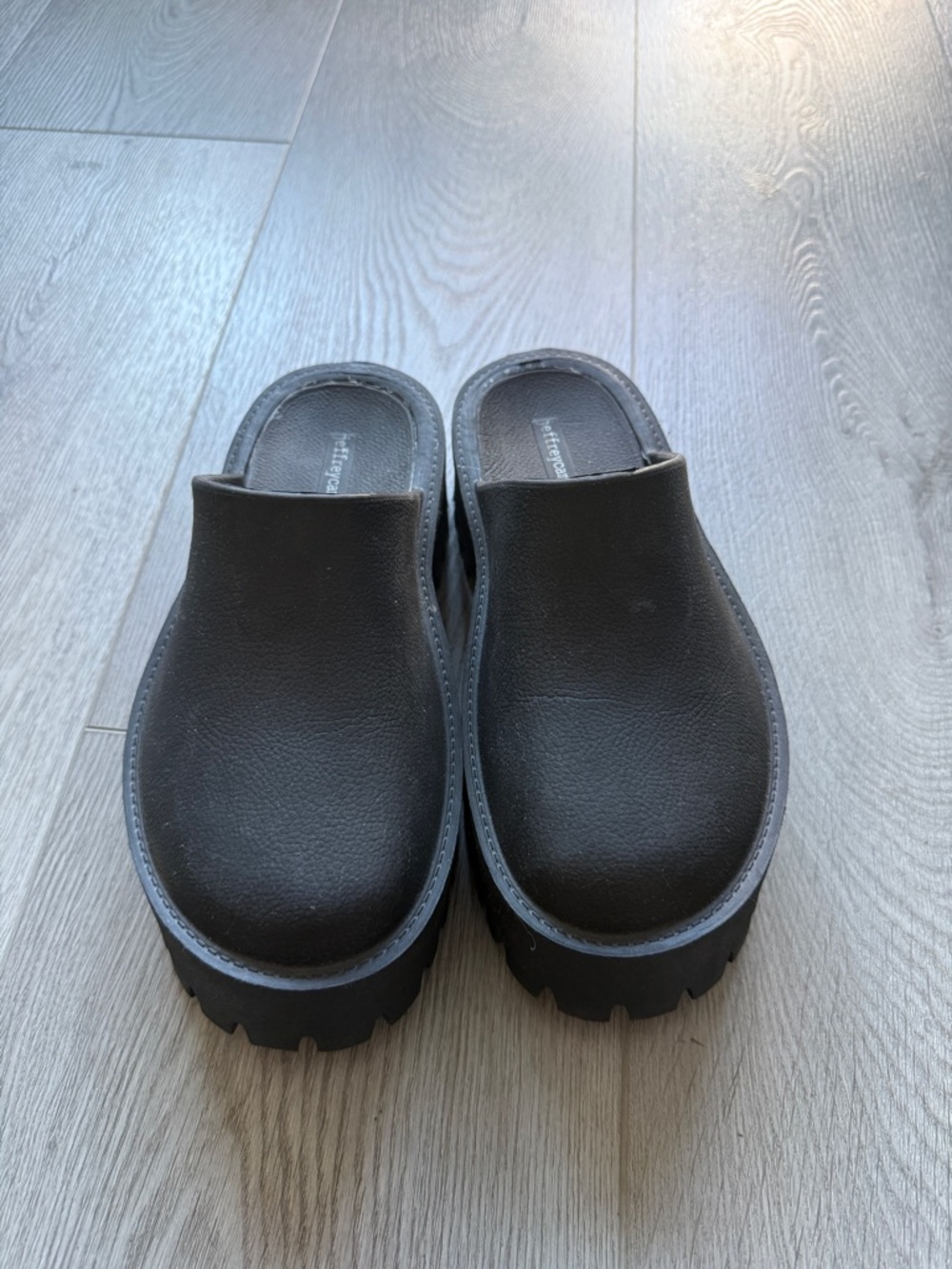 Jeffrey Campbell Black Slip-On Platform Clogs